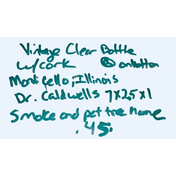 Antique Glass Bottle Embossed Dr. Caldwell Clear Cork - Picture 9 of 9